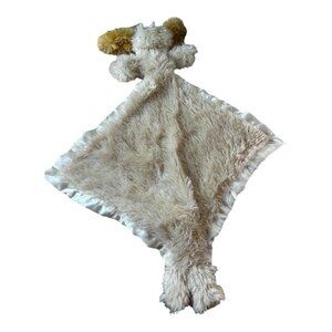 Brown/Tan dog lovey/lovie blanket satin edge washable furry cute head paws tail